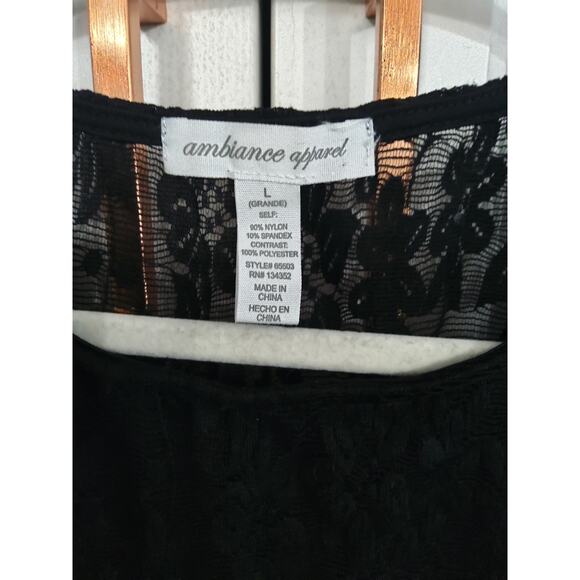 $ Goth Glam Black lace Whimsigoth sheer crop top lined tank Dark Fairy Sz L - Picture 3 of 6